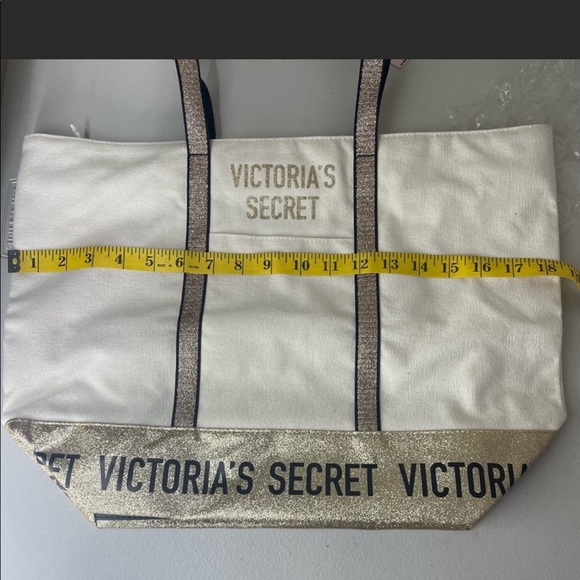 Victoria’s Secret Cream & Gold Tote NWT - Picture 8 of 15